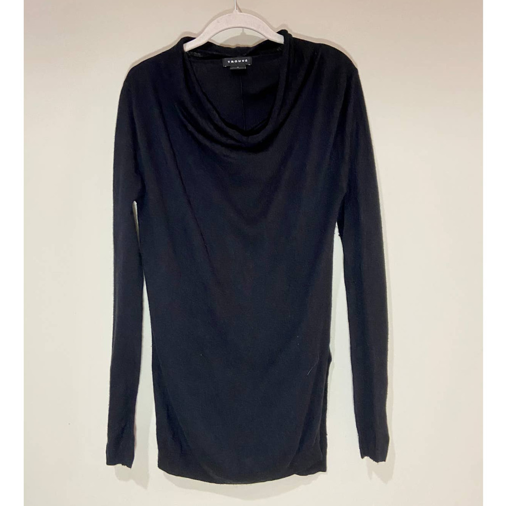 Trouve Black Pullover Cowl Neck Sweater Size M
